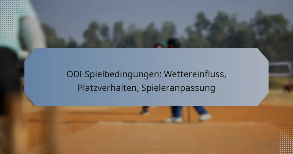 ODI-Spielbedingungen: Wettereinfluss, Platzverhalten, Spieleranpassung