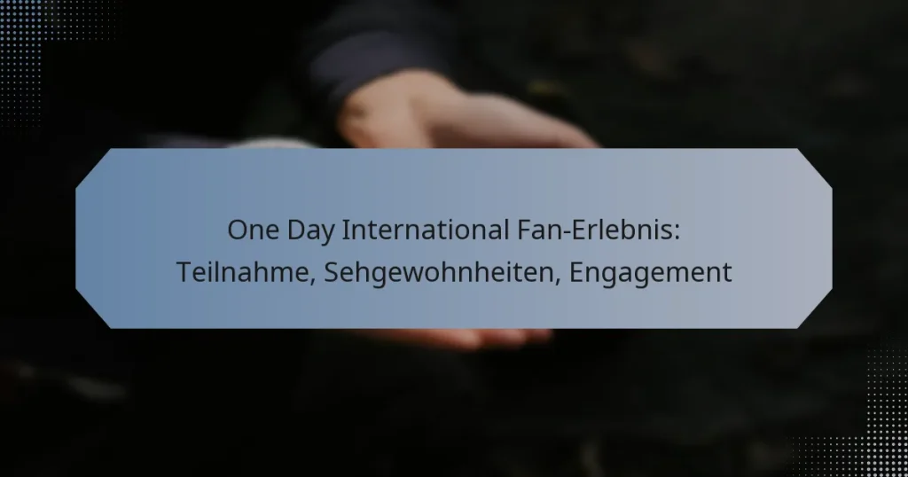 One Day International Fan-Erlebnis: Teilnahme, Sehgewohnheiten, Engagement