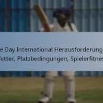 One Day International Herausforderungen: Wetter, Platzbedingungen, Spielerfitness