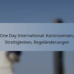 One Day International: Kontroversen, Streitigkeiten, Regeländerungen