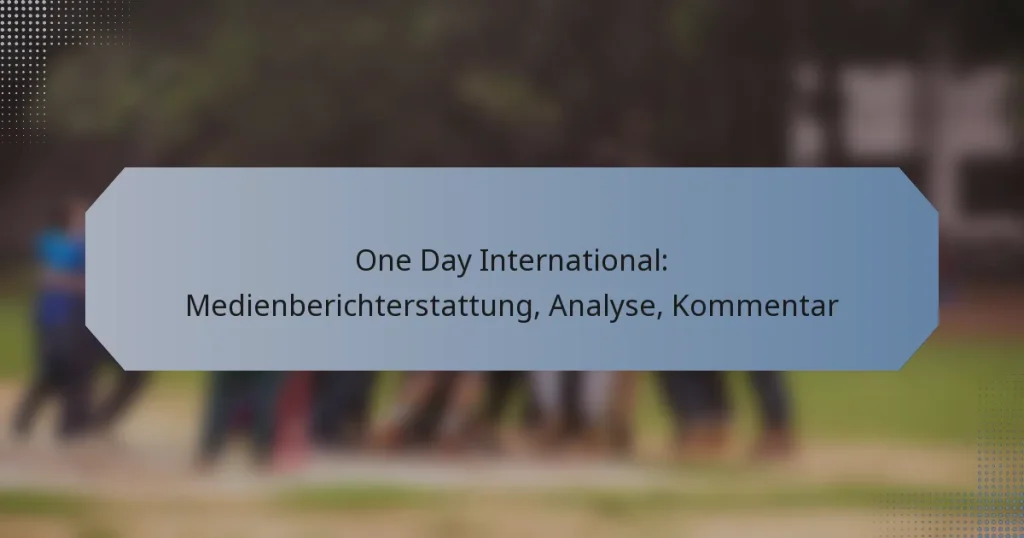 One Day International: Medienberichterstattung, Analyse, Kommentar