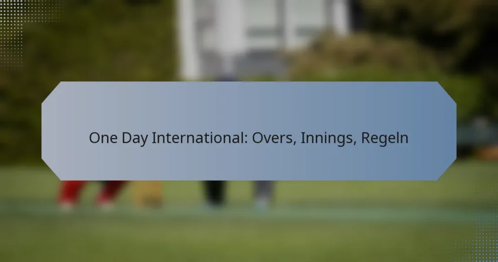 One Day International: Overs, Innings, Regeln