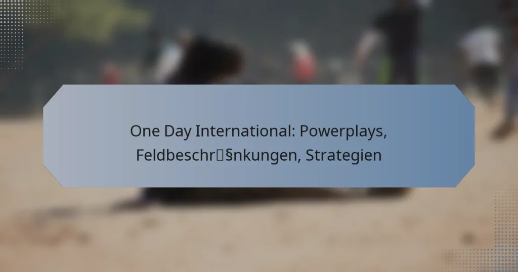 One Day International: Powerplays, Feldbeschränkungen, Strategien