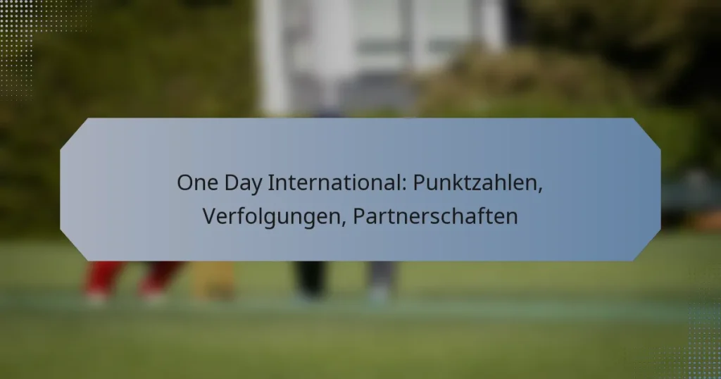One Day International: Punktzahlen, Verfolgungen, Partnerschaften