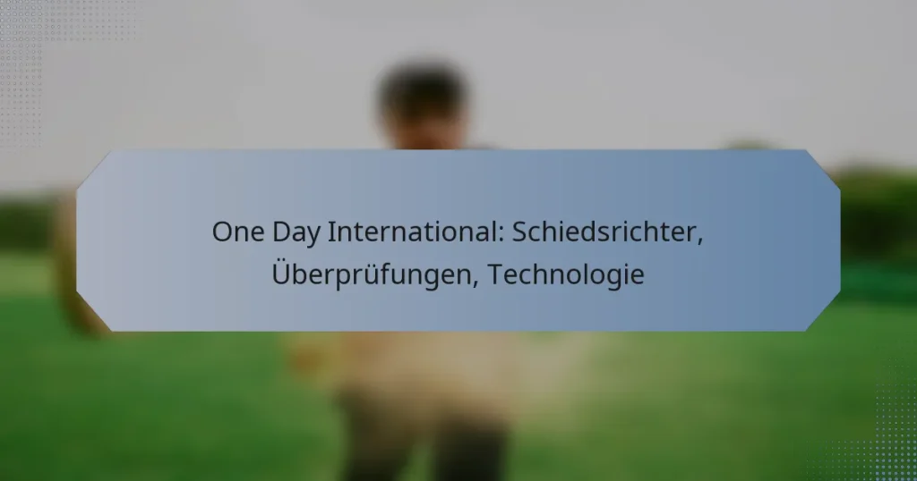 One Day International: Schiedsrichter, Überprüfungen, Technologie
