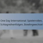 One Day International: Spielerrollen, Schlagreihenfolgen, Bowlingwechsel