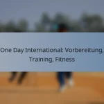 One Day International: Vorbereitung, Training, Fitness