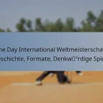 One Day International Weltmeisterschaft: Geschichte, Formate, Denkwürdige Spiele