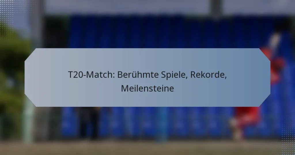 T20-Match: Berühmte Spiele, Rekorde, Meilensteine