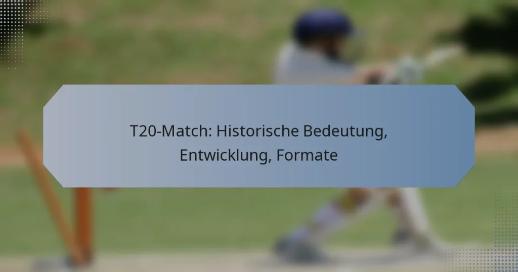 T20-Match: Historische Bedeutung, Entwicklung, Formate