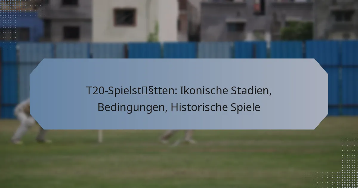 T20-Spielstätten: Ikonische Stadien, Bedingungen, Historische Spiele