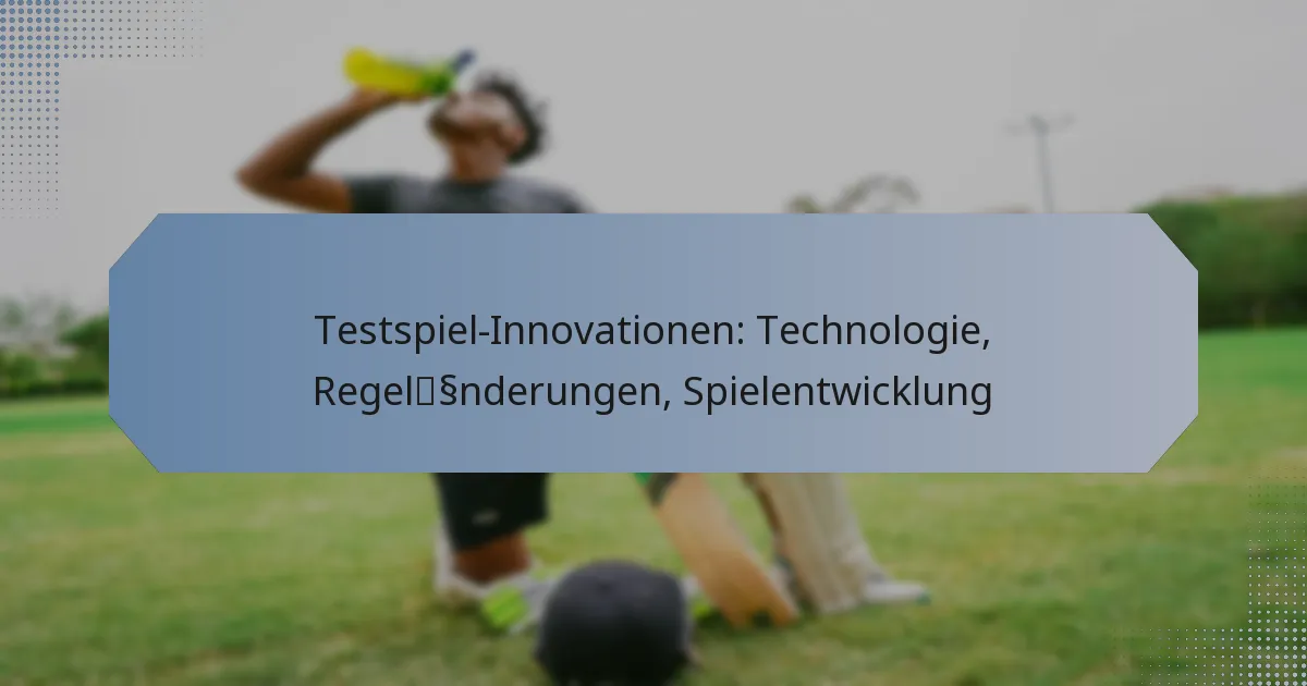 Testspiel-Innovationen: Technologie, Regeländerungen, Spielentwicklung