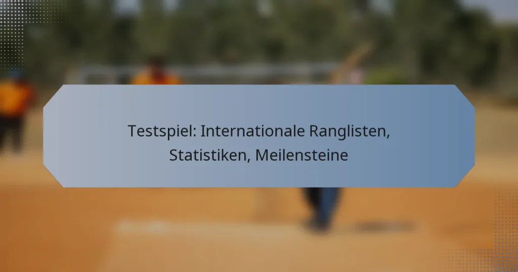 Testspiel: Internationale Ranglisten, Statistiken, Meilensteine