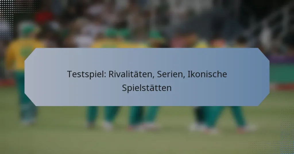 Testspiel: Rivalitäten, Serien, Ikonische Spielstätten