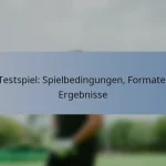 Testspiel: Spielbedingungen, Formate, Ergebnisse