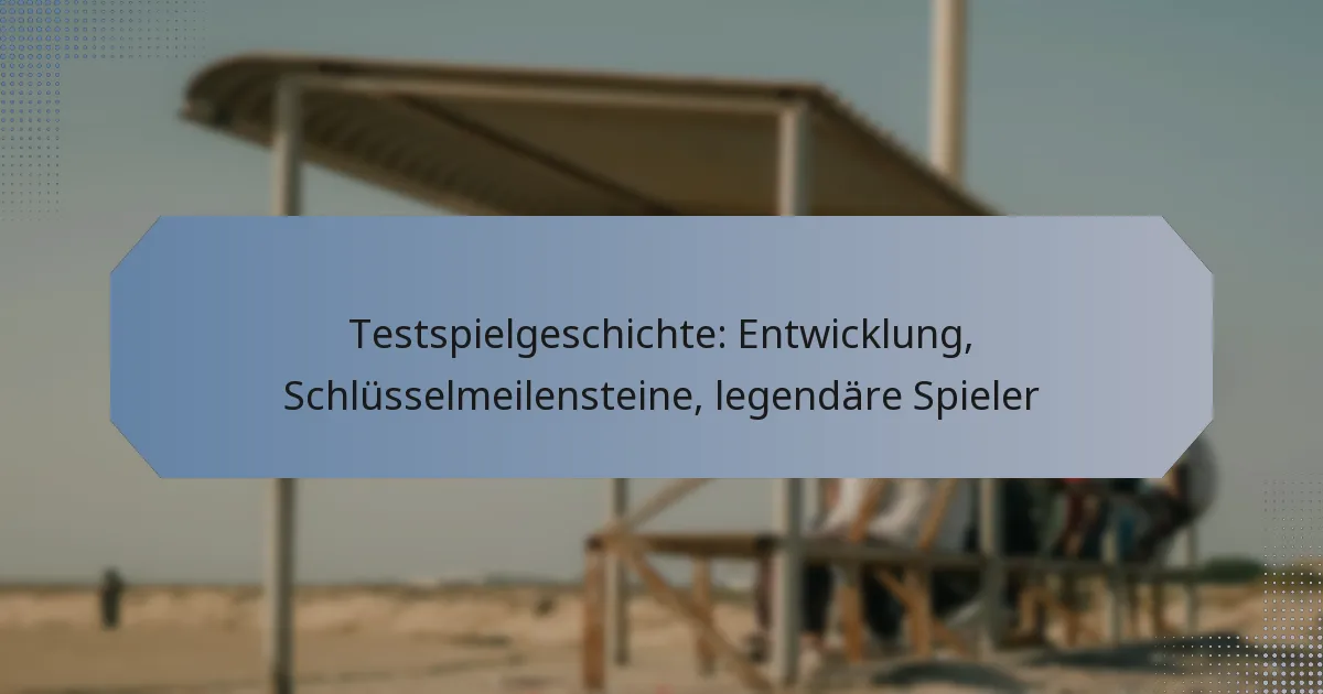 Testspielgeschichte: Entwicklung, Schlüsselmeilensteine, legendäre Spieler