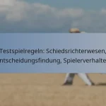 Testspielregeln: Schiedsrichterwesen, Entscheidungsfindung, Spielerverhalten