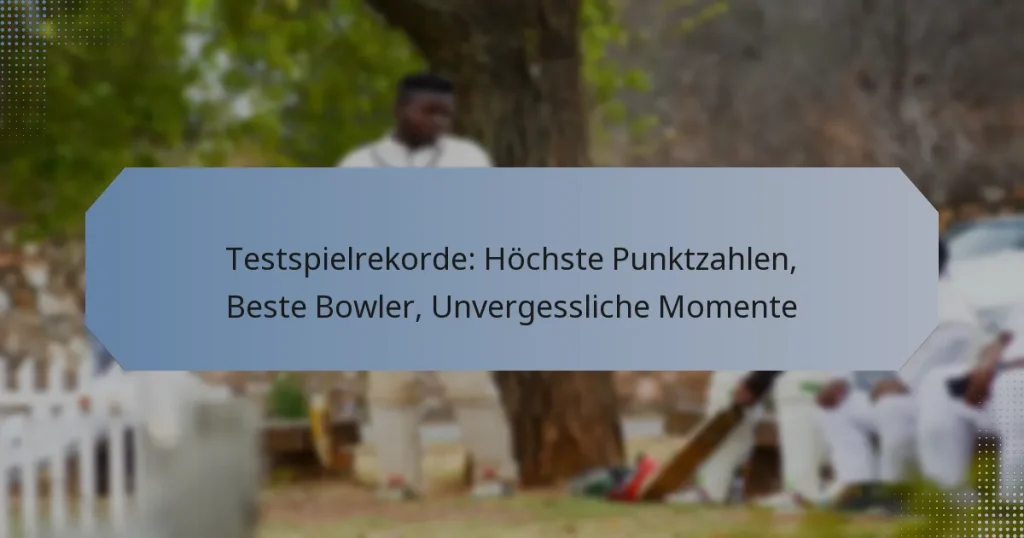 Testspielrekorde: Höchste Punktzahlen, Beste Bowler, Unvergessliche Momente
