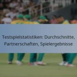 Testspielstatistiken: Durchschnitte, Partnerschaften, Spielergebnisse