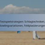Testspielstrategien: Schlagtechniken, Bowlingvariationen, Feldplatzierungen
