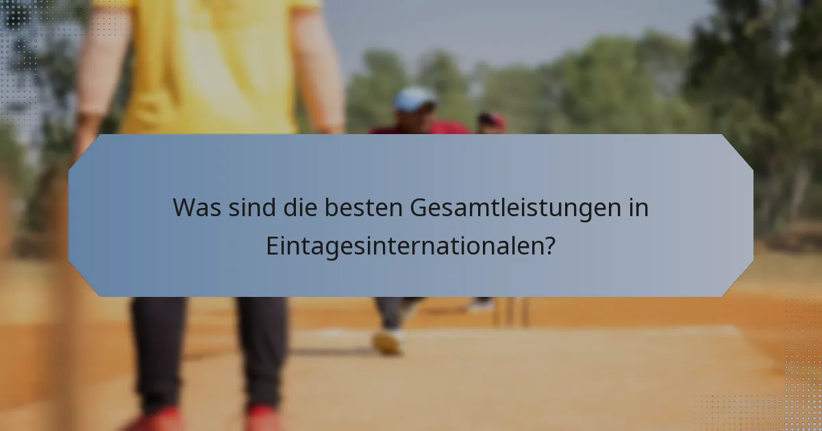 Was sind die besten Gesamtleistungen in Eintagesinternationalen?