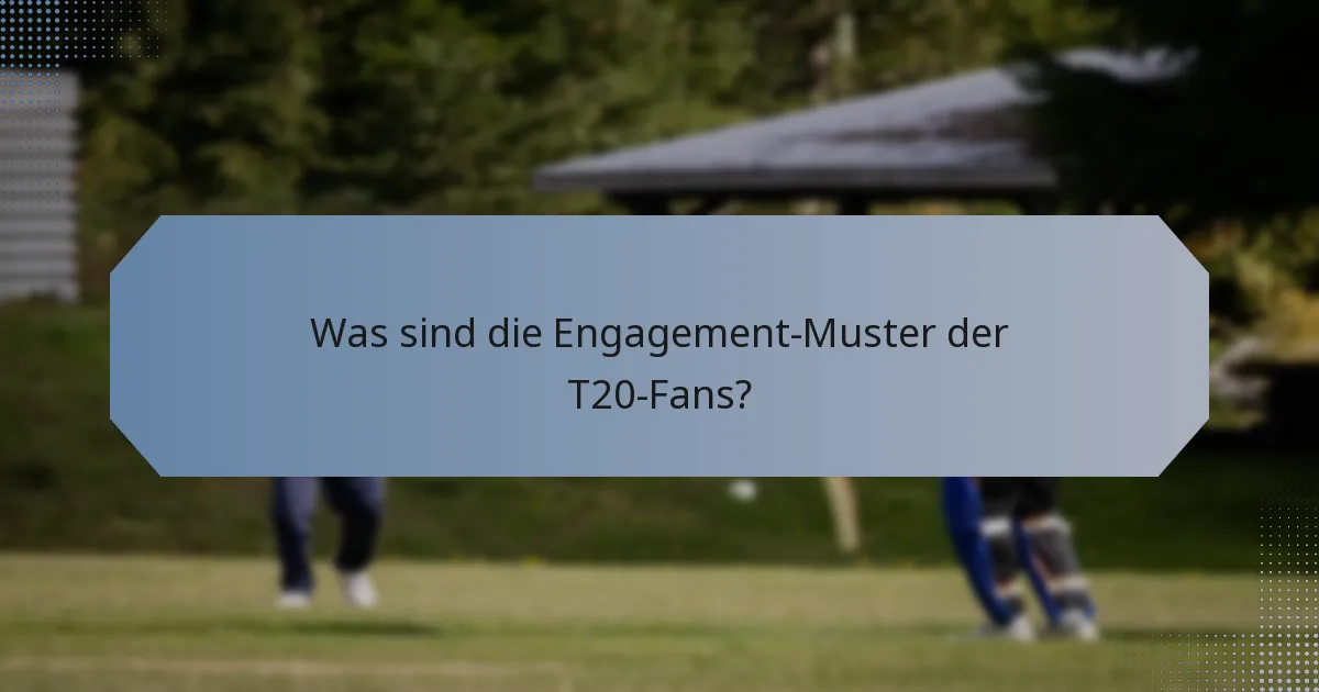 Was sind die Engagement-Muster der T20-Fans?