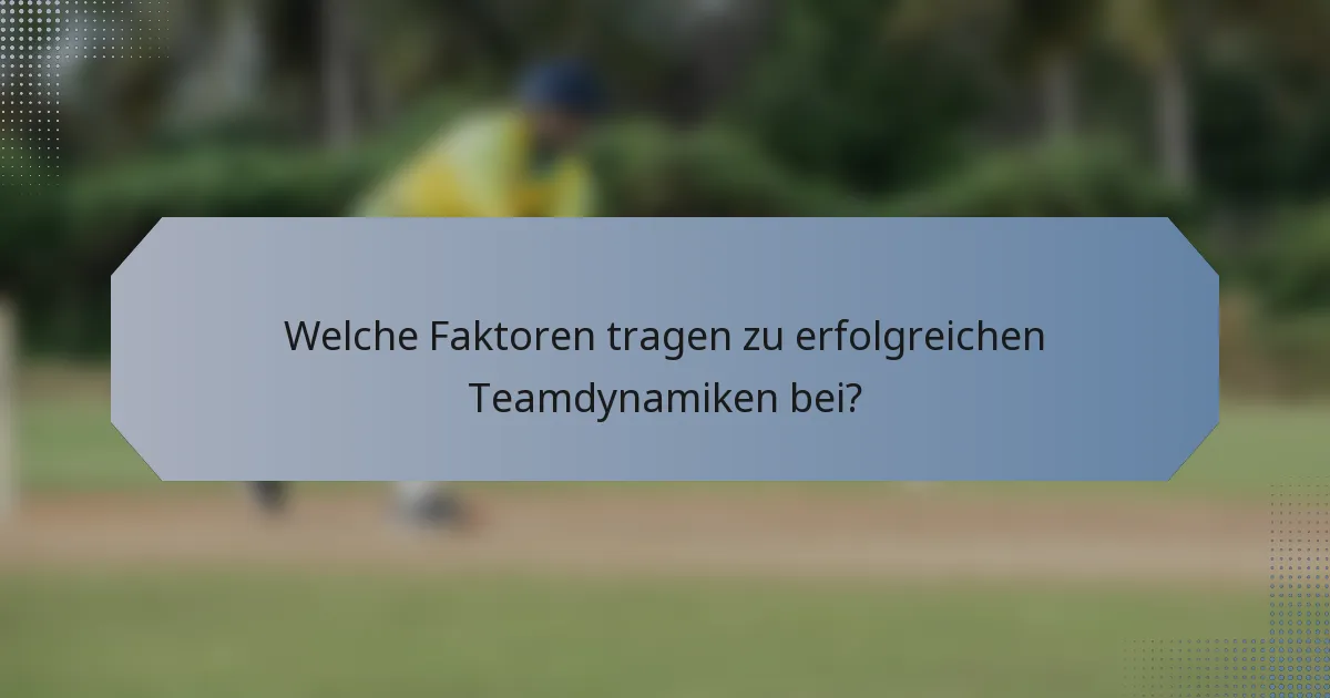 Welche Faktoren tragen zu erfolgreichen Teamdynamiken bei?