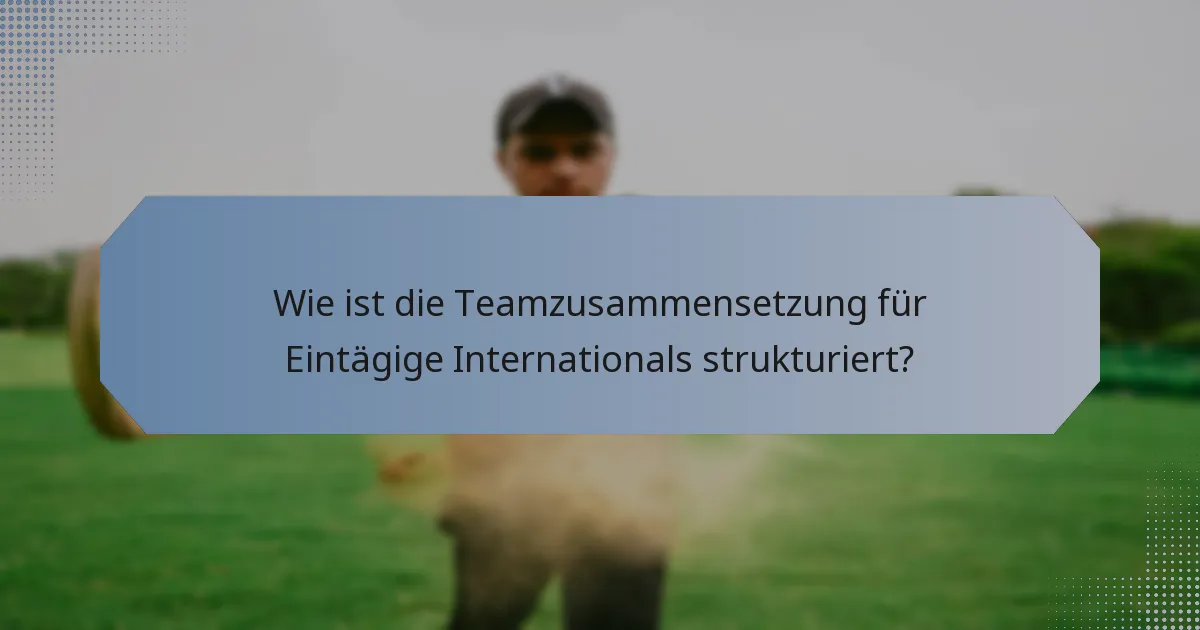 Wie ist die Teamzusammensetzung für Eintägige Internationals strukturiert?