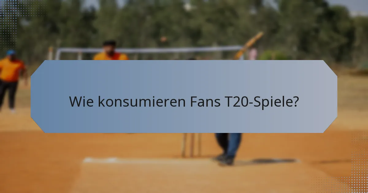 Wie konsumieren Fans T20-Spiele?