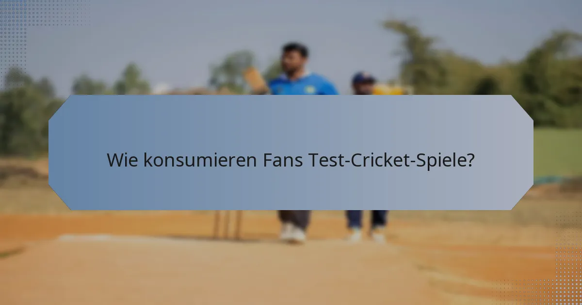 Wie konsumieren Fans Test-Cricket-Spiele?