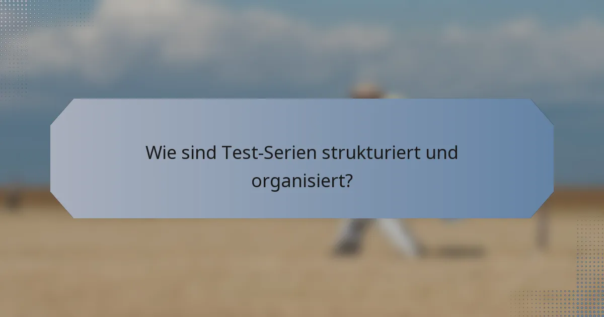Wie sind Test-Serien strukturiert und organisiert?