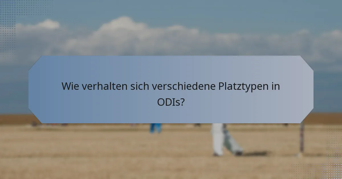 Wie verhalten sich verschiedene Platztypen in ODIs?